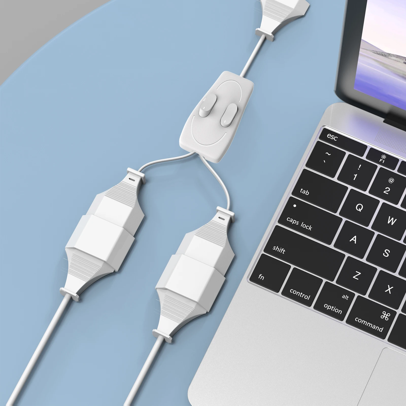 Dual Plug Power Extension Cable with Dual Switch - Safe & Compact Design