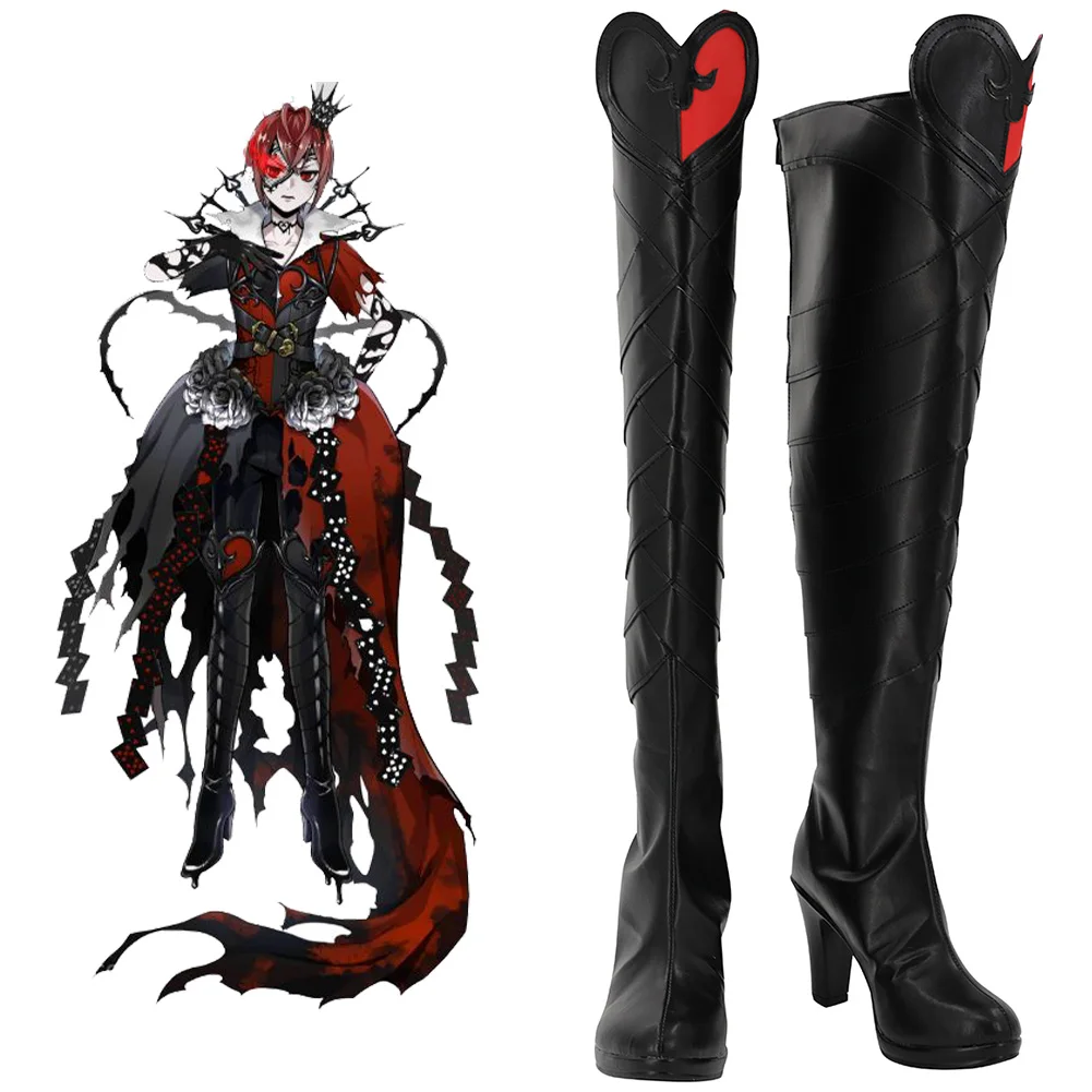 

Twisted Cosplay Boots Wonderland Riddle Cosplay Shoes PU Long Boots Halloween Carnival Party Costume Prop Accessory Custom Made