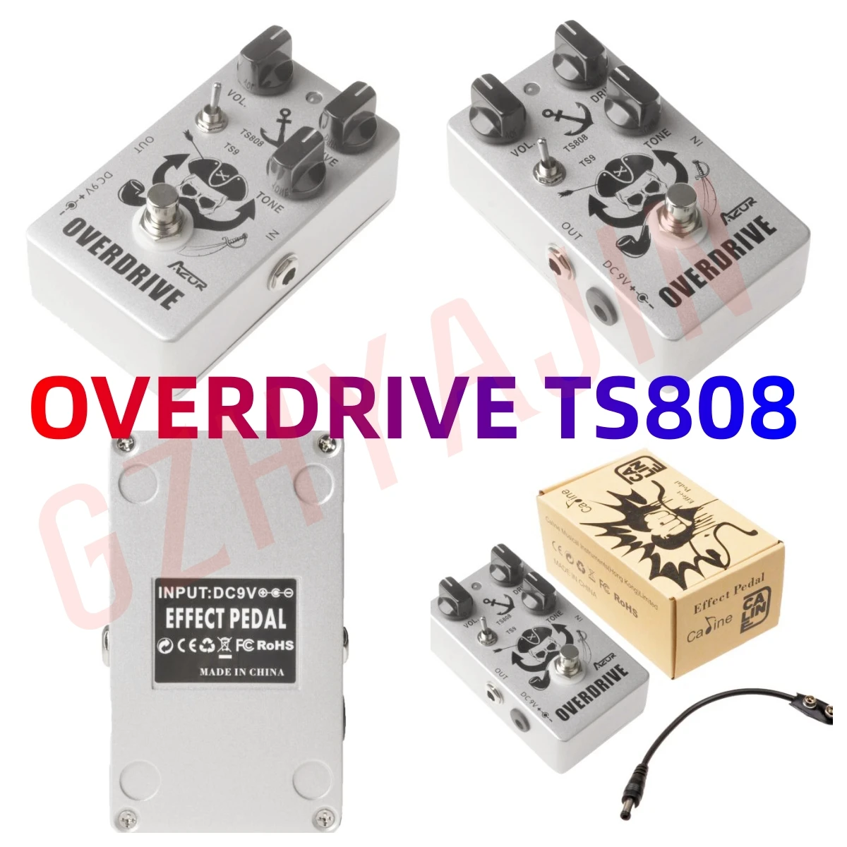 Captain Silver Overdrive Guitar Pedal Tube Screamer Pedale Effetto 9V Ts808 O Ts9 Impostazione Accessori Per Chitarra True Bypass