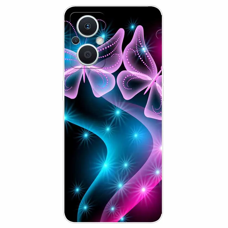 Clear Silicone Soft Case with Landscape Cat Print Design, Slim Protective Cover