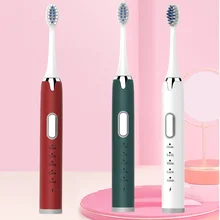 

Sonic Electric Toothbrush for Adult USB Charger Rechargeable Smart Ultrasonic Couples Tooth Brushes with 6 Replacement Heads