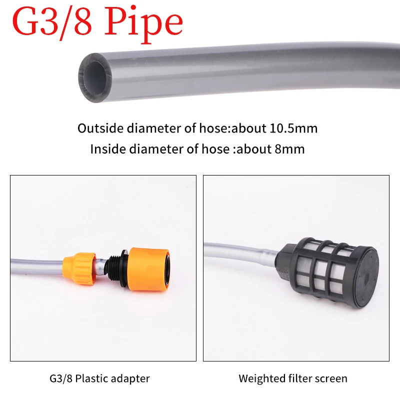 G3/8 Water Inlet Pipe Set For Lithium Battery Wash Gun 5m/10m/15m Pipe For Wireless High Pressure Washer Car Accessory 4