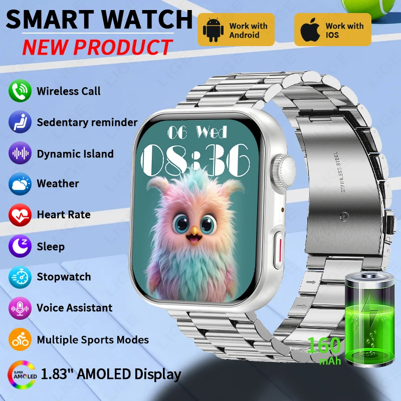 2026 New Men Smart Watch Low Power Full Touch Screen Bluetooth Call Waterproof Call Reminder Sports Fitness Smartwatch Women 1