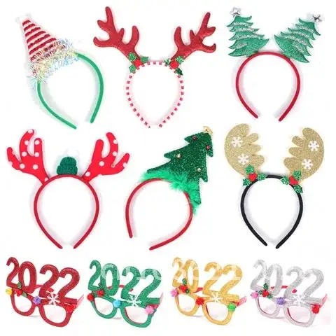 

1pcs Deer Ears Christmas Headband Hair Accessories For Kids Adult Christmas Party Santa Xmas Hair Band Clasp Headwear 2022
