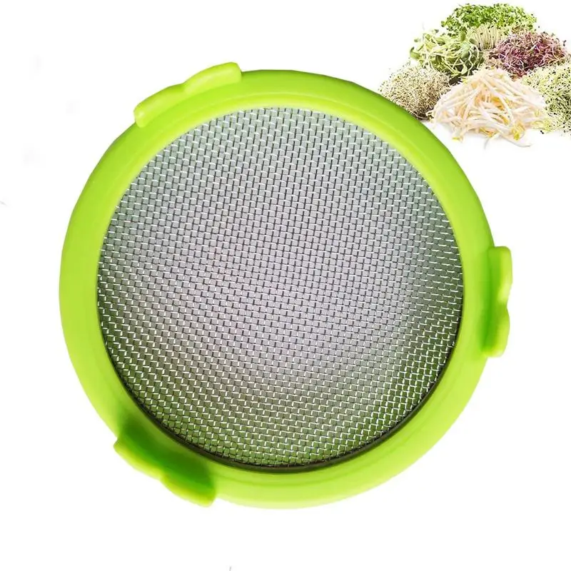 Sprouting Lid Stainless Steel Screen Mesh Cover Wide Mouth Mason Jar Germination Strainer Microgreens Growing Kit