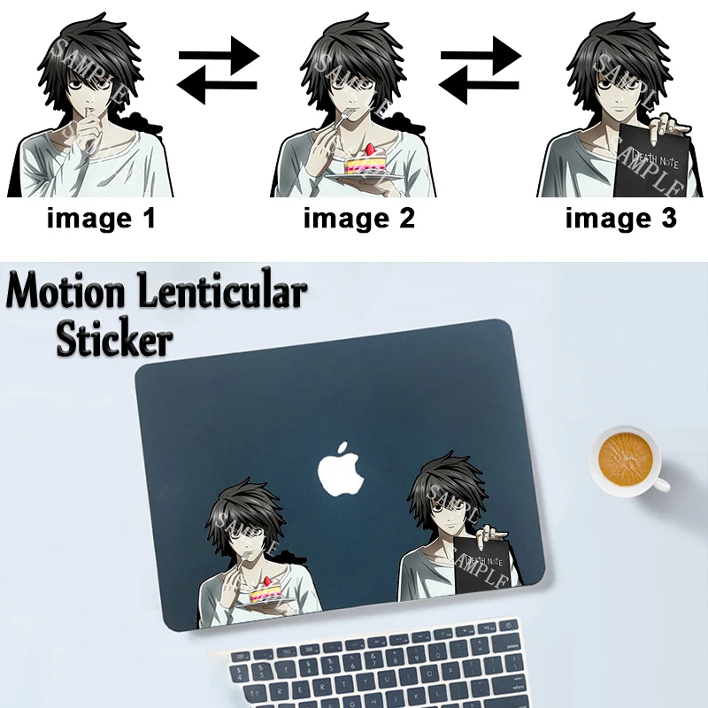 

L·Lawliet Motion Laptop Sticker Anime Death Note Waterproof Decal for Suitcase,Car,Refrigerator,Wall,Etc Gift Toy Wall Decor