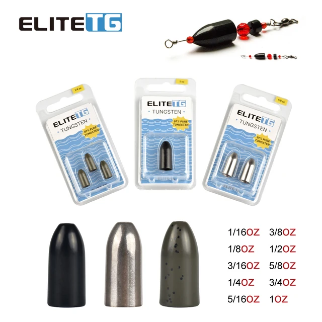 Elite TG 10PCS Tungsten Worm Weights 1.8g-28g Bullet Bass Texas/Carolina Rig  Trout Panfish Perch Lure Fishing Accessories - AliExpress