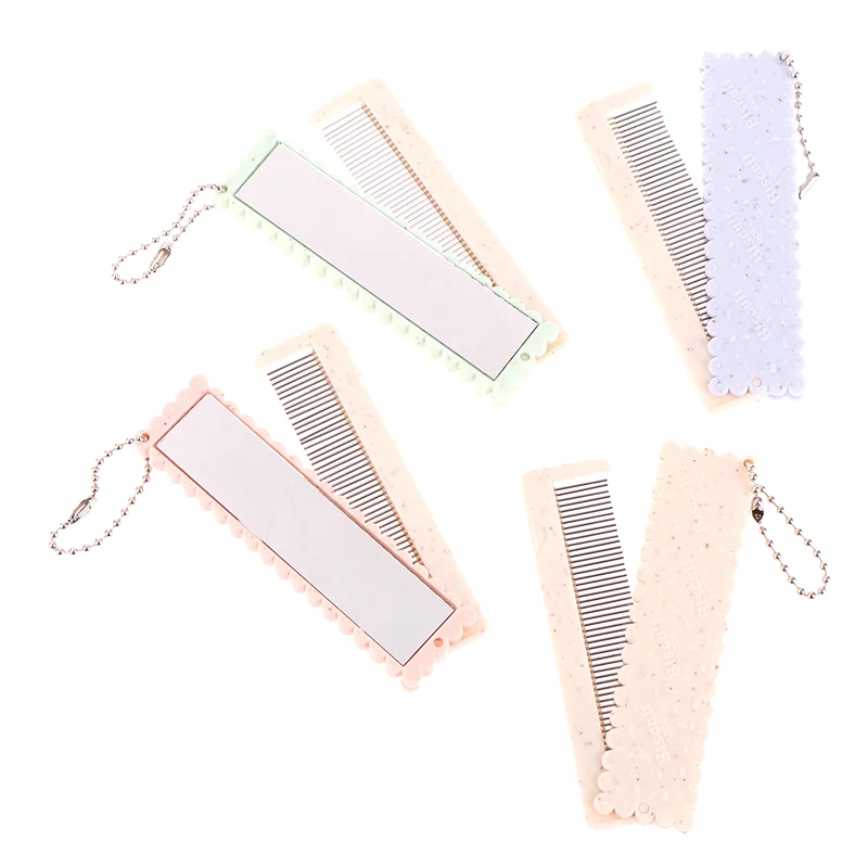 

Складная расческа для волос с зеркалом, дорожная Портативная Складная Щетка для волос, студенческий мини-гребень с зеркалом двойного назначения, 1 шт.