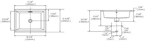 MNO1713BWH Miseno MNO1713RU 19-7/8" Rectangular Undermount Bathroom Sink with Rear Overflow Elegant sink 5