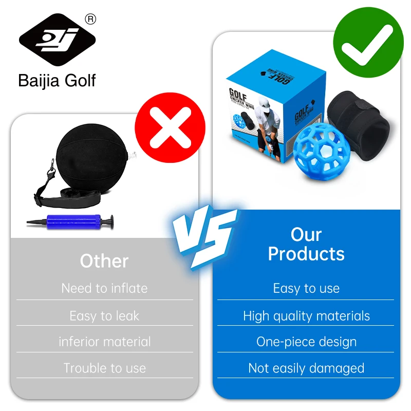 BaiJia Golf Swing Posture Corrector Trainer Ball Portable Golf Swing Training Aid Ball AdjustableWrist Sieeve Training