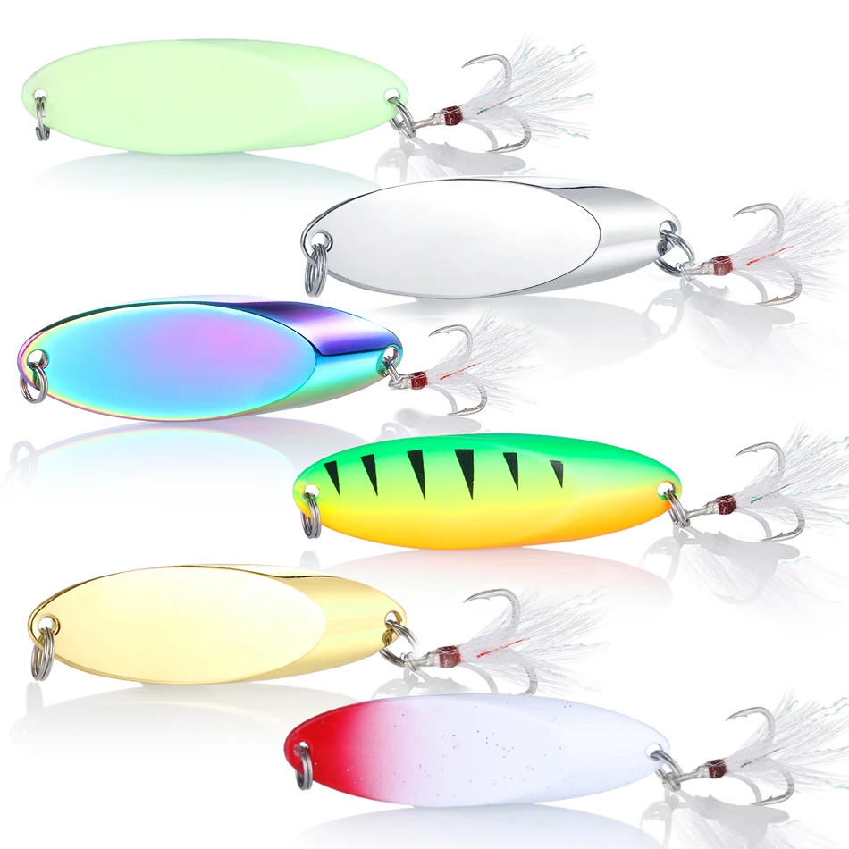 

1pcs Metal Spinner Spoon Lures 2.5g-42g Trout Fishing Lure Hard Bait Sequins Paillette Artificial Baits Spinnerbait Fish Tools