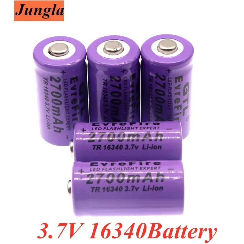 

Batería recargable de iones de litio 3,7, 2700 v, 16340 mAh, universal, LED, experto, 2700mAh, LS 16340, Li-ion, Color púrpura