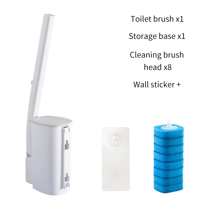 Bathroom Accessories Toilet Brush Set Disposable Toilet Brush with Cleaning Liquid Wall-Mounted Cleaning Tool for Bathroom Replacement Brush Head Wc Accessories bathroom accessories,toilet brush set