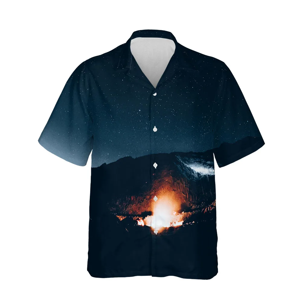 

Jumeast 3D Universe Decorative Color Printing Fashion Shirts Summer Casual Men's Social Short Sleeve Shirts Oversized Clothing