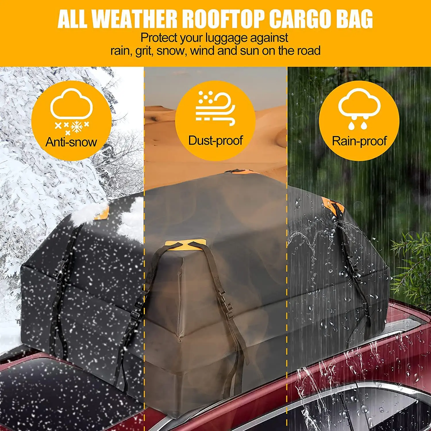 420D/600D 425L Car Roof Rack Waterproof Universal Travel Camping Vehicle Roof Luggage Bag car exterior parts