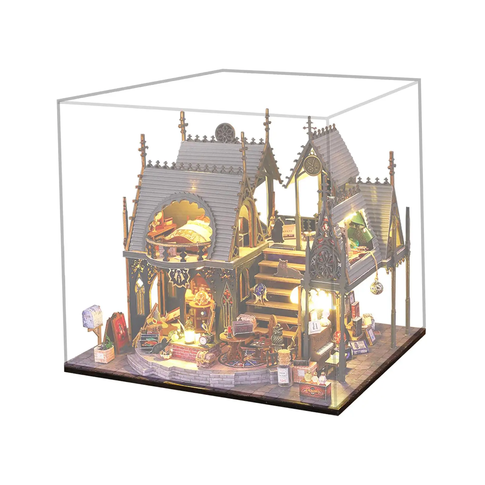

DIY Miniature Dollhouse Kits Decorations Handmade Doll House for Kids Adults