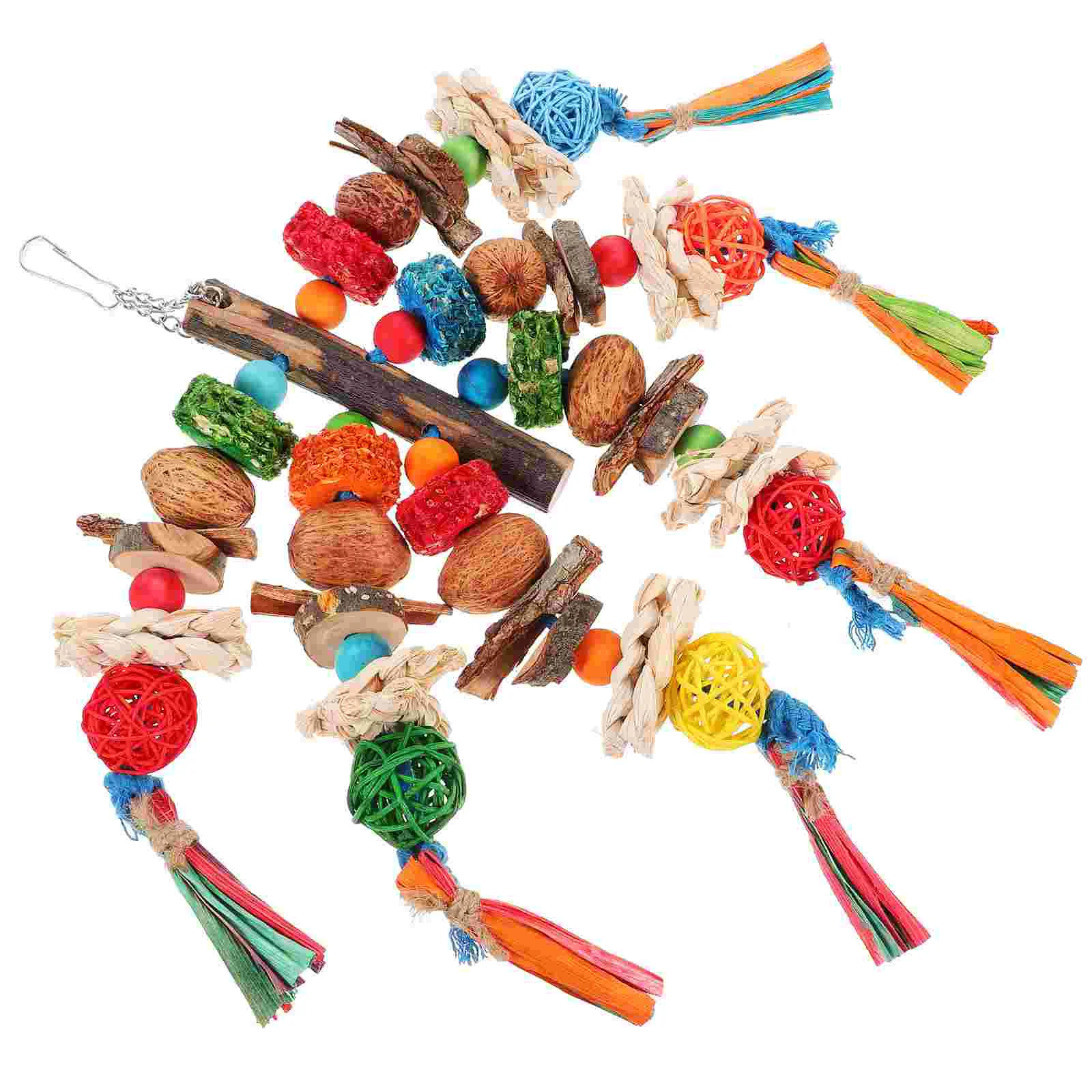 

Parrot Toy Cockatiel Chewing Toys Hanging Parakeet Cage Molar Bird Accessories Teething