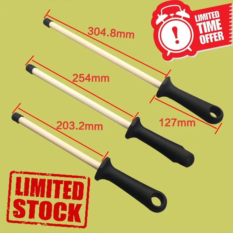 ZirconiaCeramicSharpeningRod81012inchRoundHoningSharpener