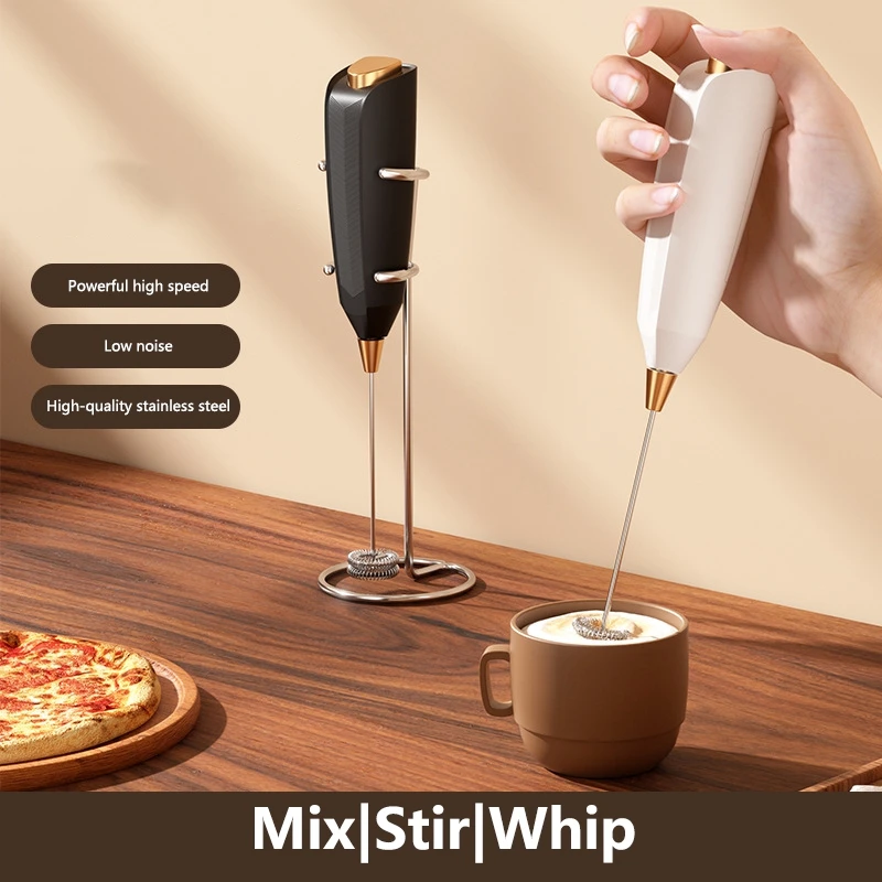 3-in-1 Wireless Electric Milk Frother Handheld Coffee Foam Maker Battery Powered Fast 15s Frothing Suitable For Lattes 2