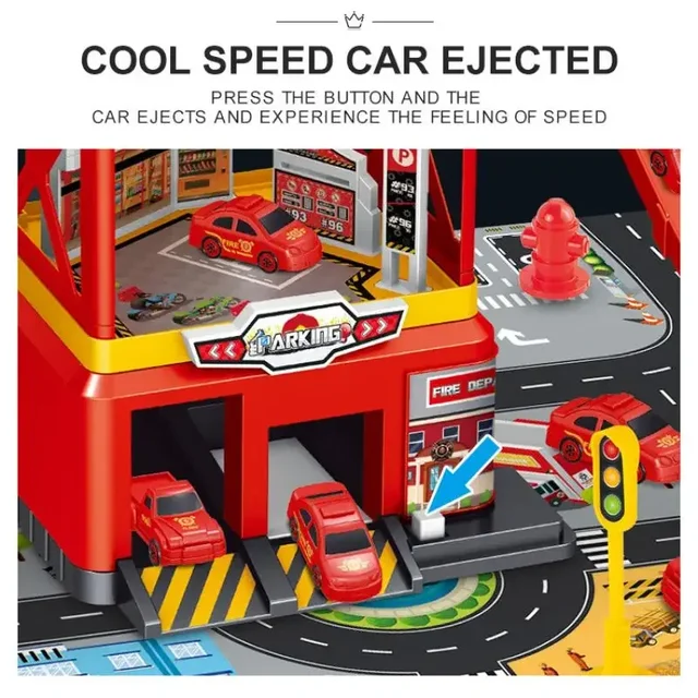 DIY Rail Car Set Parking City Fire Police Puzzle Assembled Runway Inertia Car Engineering Vehicle Kids Toys Boys Birthday Gift 3
