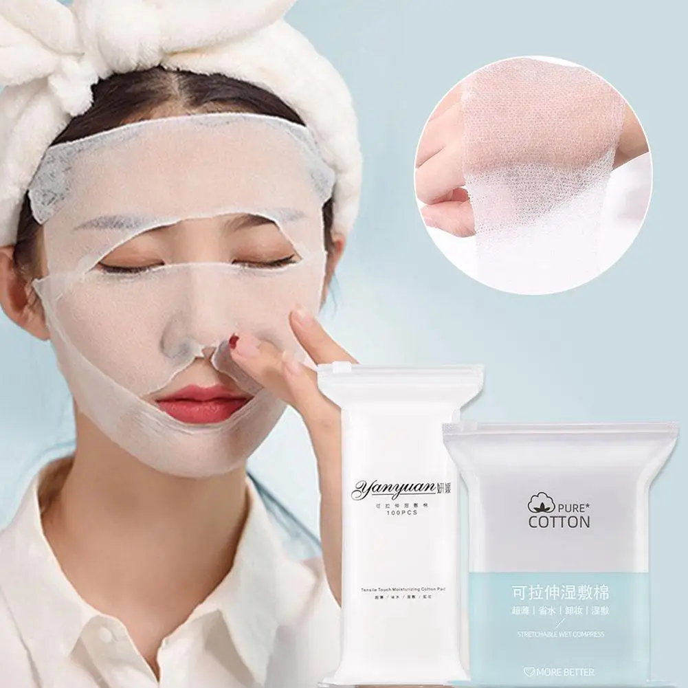 Wet-compress Cotton Pad Stretchable Mask Paper Bandage Clean And Sanitary Thin Makeup Remover Pad For Facial Moisturizing