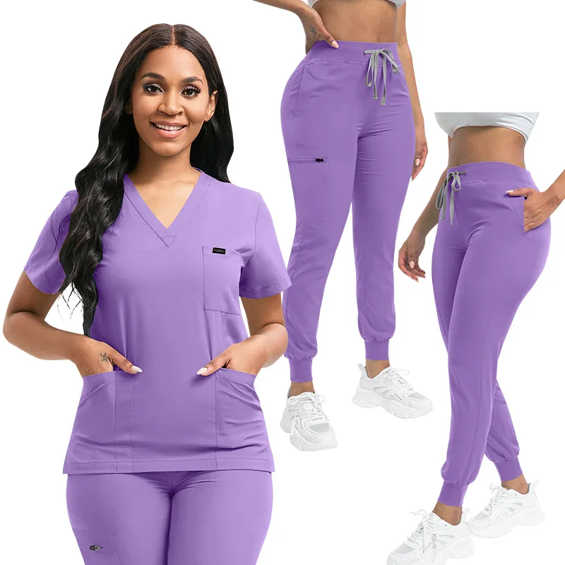 

Multilcolors Hospital Medical Scrub Suits Uniform Women Men Scrubs Set Beauty Work Clothes Nurse Accessories Dental Surgery Suit