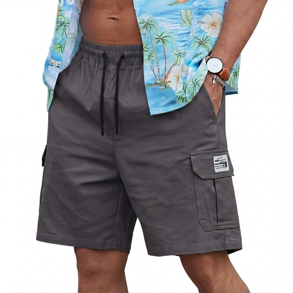 Mens Summer Casual Cargo Shorts Plus Size Knee Length Bottoms Multi Pocket Tactical Shorts for Running Gym and Daily Jogging, view 3