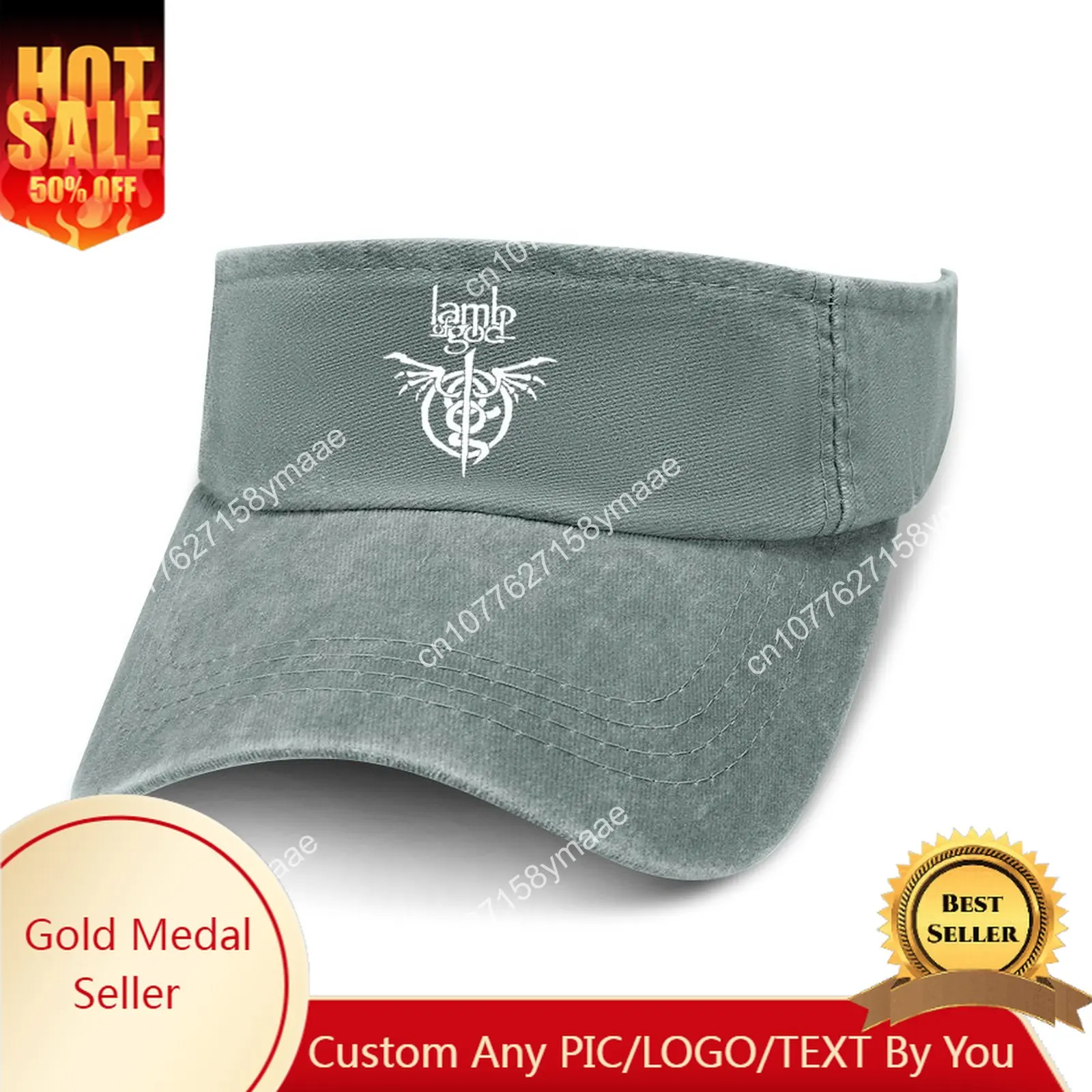 

Lamb of God Sun Visor Leaky Top Cowboy Hats Mens Womens Customize DIY Cap Sports Baseball Tennis Golf Caps Empty Open Top Hat