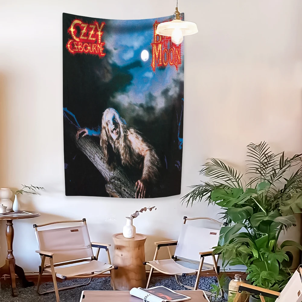 Rock And Roll Music Singer Tapestry Ozzy Osbourne Album Cover Tapestry Decorations Home Decor Wall Hanging Background Cloth Bedroom Dorm Decoration