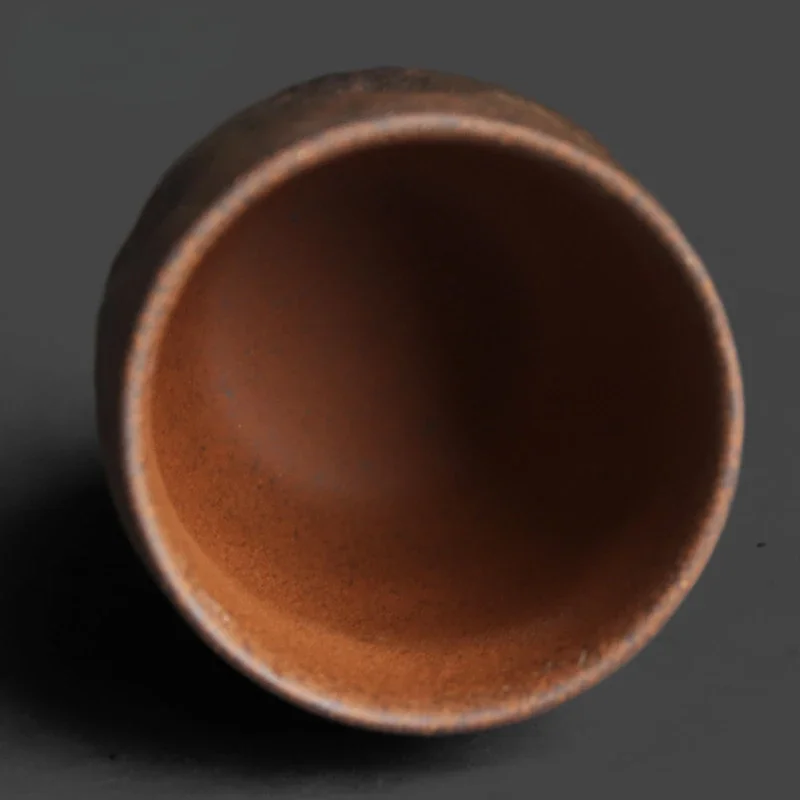 Handmade Stone Texture Ceramic Tea Cup Aged Rock Clay Zen Style for Gongfu Tea Ceremony Unique Rustic Master Cup Home Decor Gift