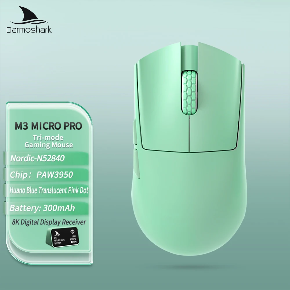 Darmoshark Gaming Mouse M3 Micro Pro Wireless 8K Tri-Mode PAM3950
