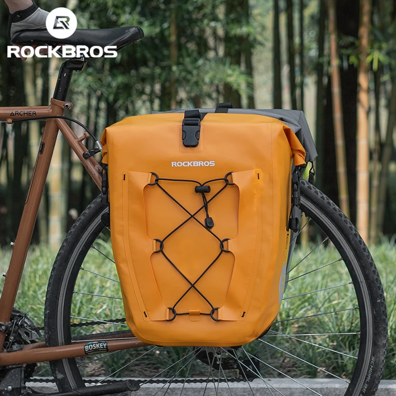 

Rockbros Waterproof Bike Bag 25L Travel Cycling Baket Bicycle Rear Rack Tail Seat Trunk Pannier 1PCS