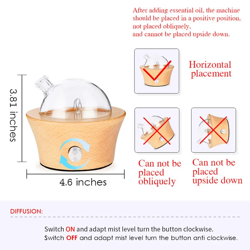 Wooden Glass Aroma Diffuser Waterless Essential Oil Nebuliser_voghion.com