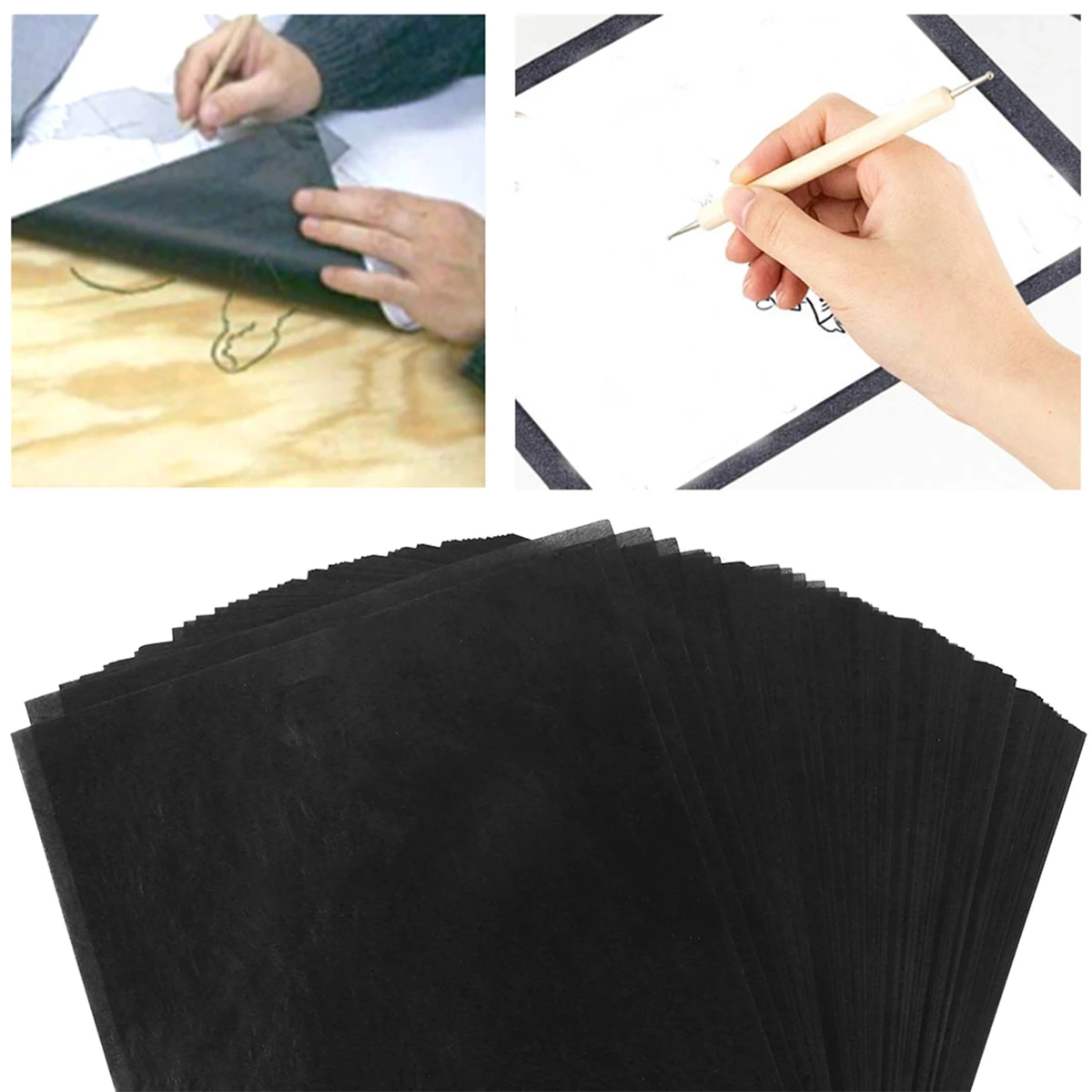 A4 Carbon Paper for Tracing Drawing 100 Sheets Copy Duplicate Typewriter Receipt Duplicate Book for Painting Creativity Design - 6