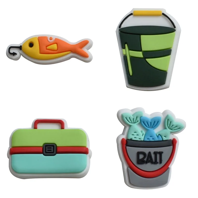 Fishing-Themed Shoe Charms for Clogs and Shoes Accessories