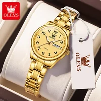 OLEVS Luxury Quartz Watch for Women Elegant Stainless Steel Watch Luminous Waterproof Week Date Wristwatch Ladies Dress Watch 2