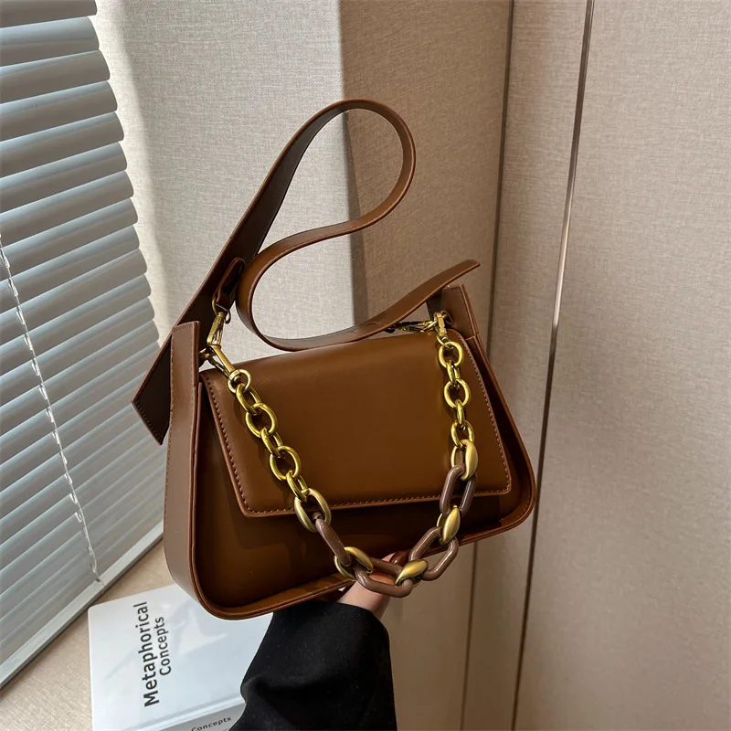 Advanced Texture Small for Women 2024 New Special-Interest Design Crossbody Square Solid Color Chain Shoulder Underarm Bag