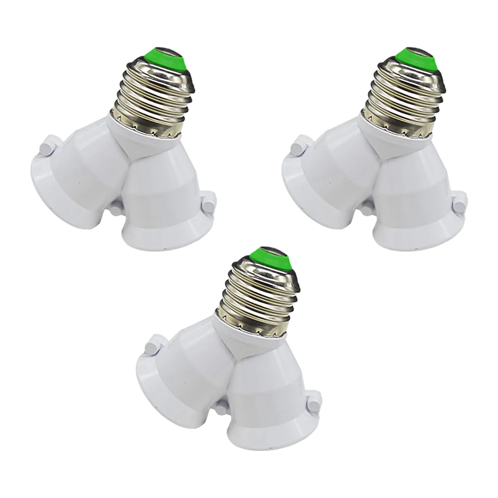 

3 Pcs High Temperature Resistance E27 Way Socket Lamp Base Converter Shape Adapter