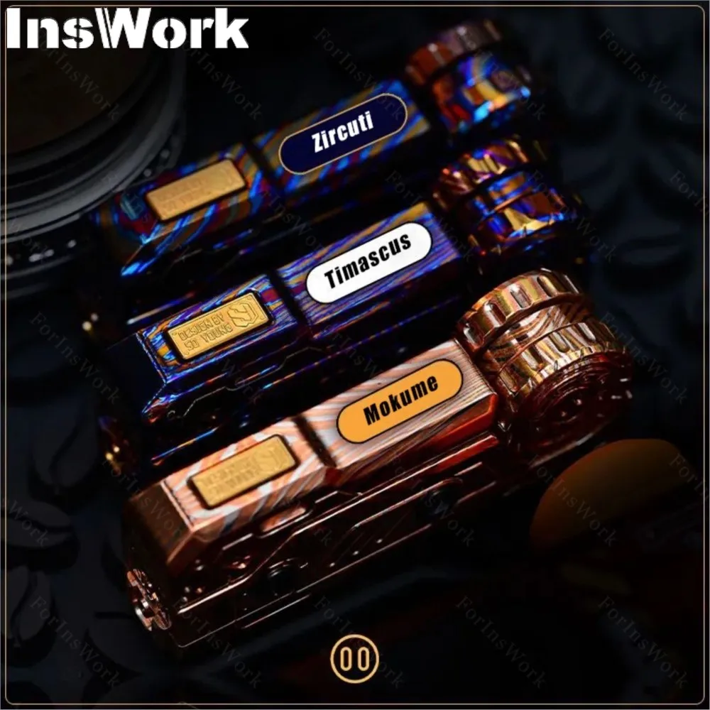 YEDC MT99 Timascus Zircuti Mokume Office Toys Gear Fidget Hand