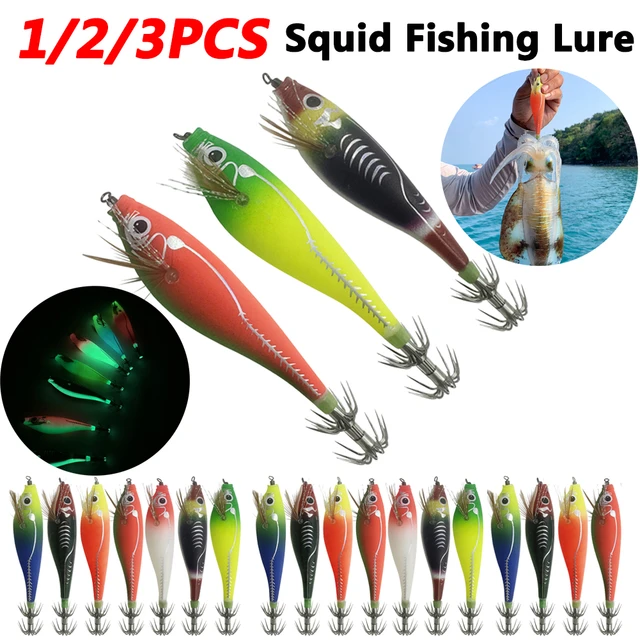  3pcs Octopus Squid Hook LED Fishing Lures Glowing