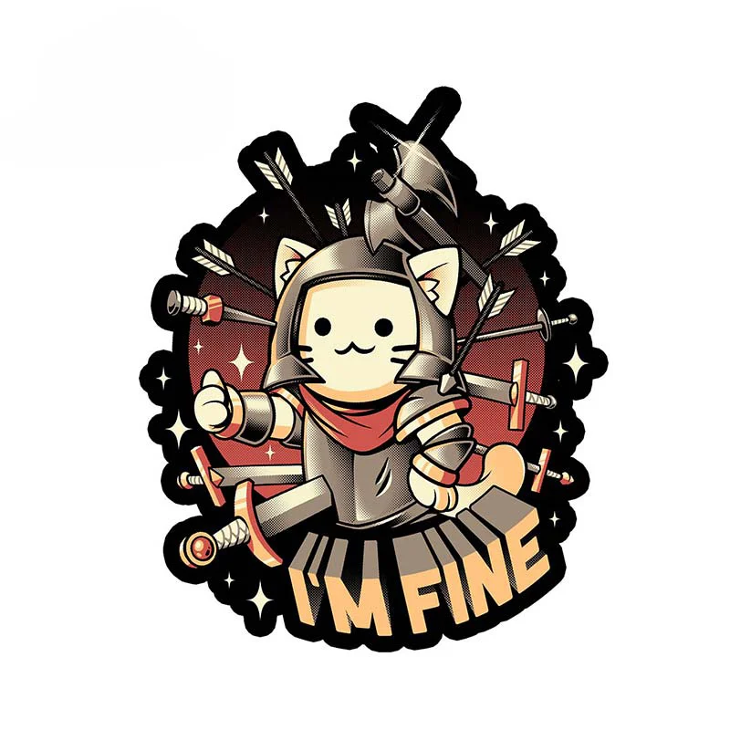 

I'm Fine Funny Cat Car Sticker Vinyl Rear Windshield Trunk Decal DIY Laptop Luggage Wall Decoration11cm*9cm