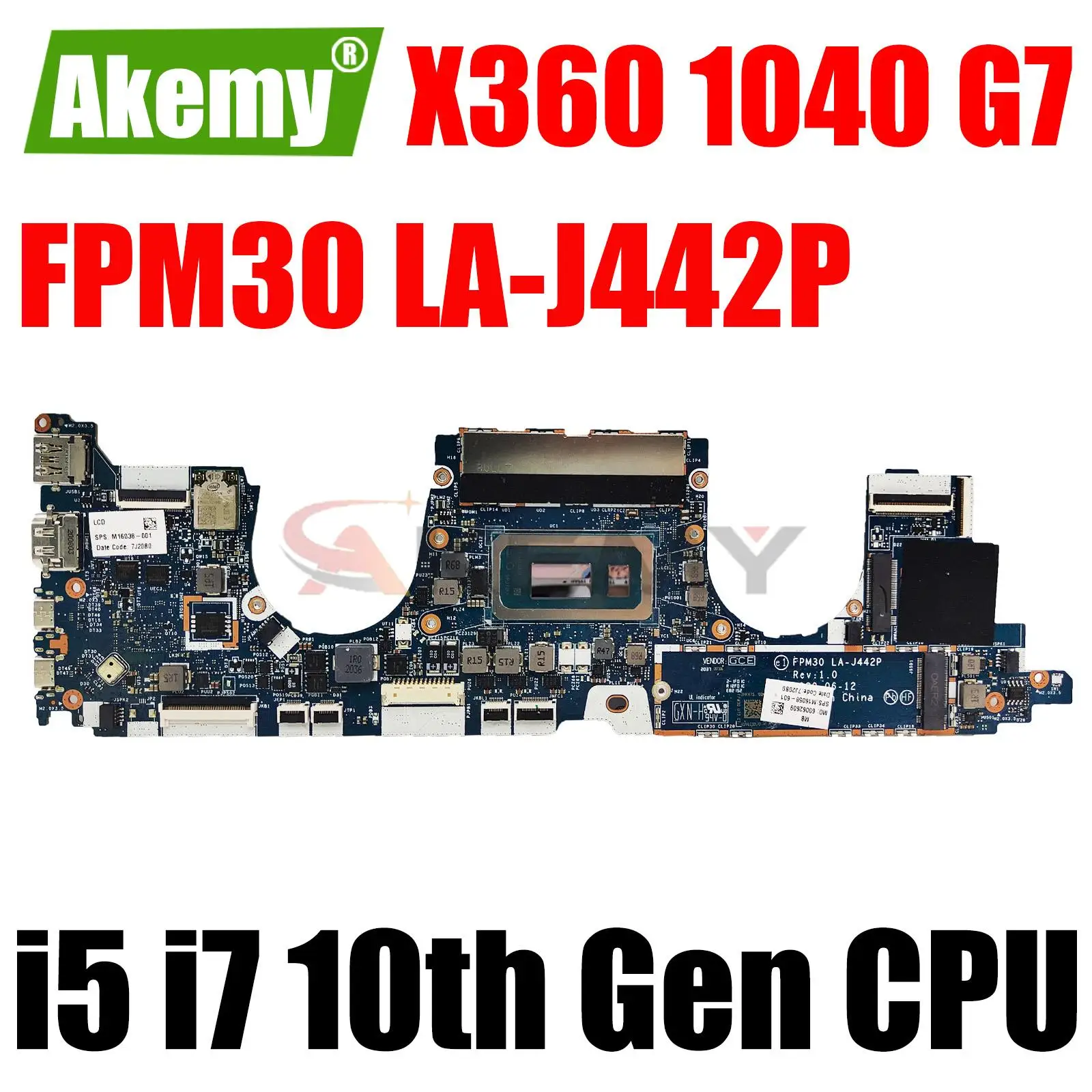 

FPM30 LA-J442P For HP ELITEBOOK X360 1040 G7 Laptop Motherboard i5-10310U i7-10710U CPU 8G 16G 32G RAM Tested &Working Perfect