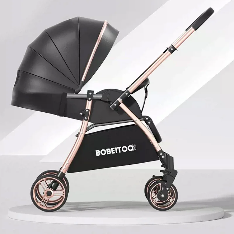 High-view two-way baby stroller Lightweight foldable baby carriage children's dining chair Adjustable stroller armrests
