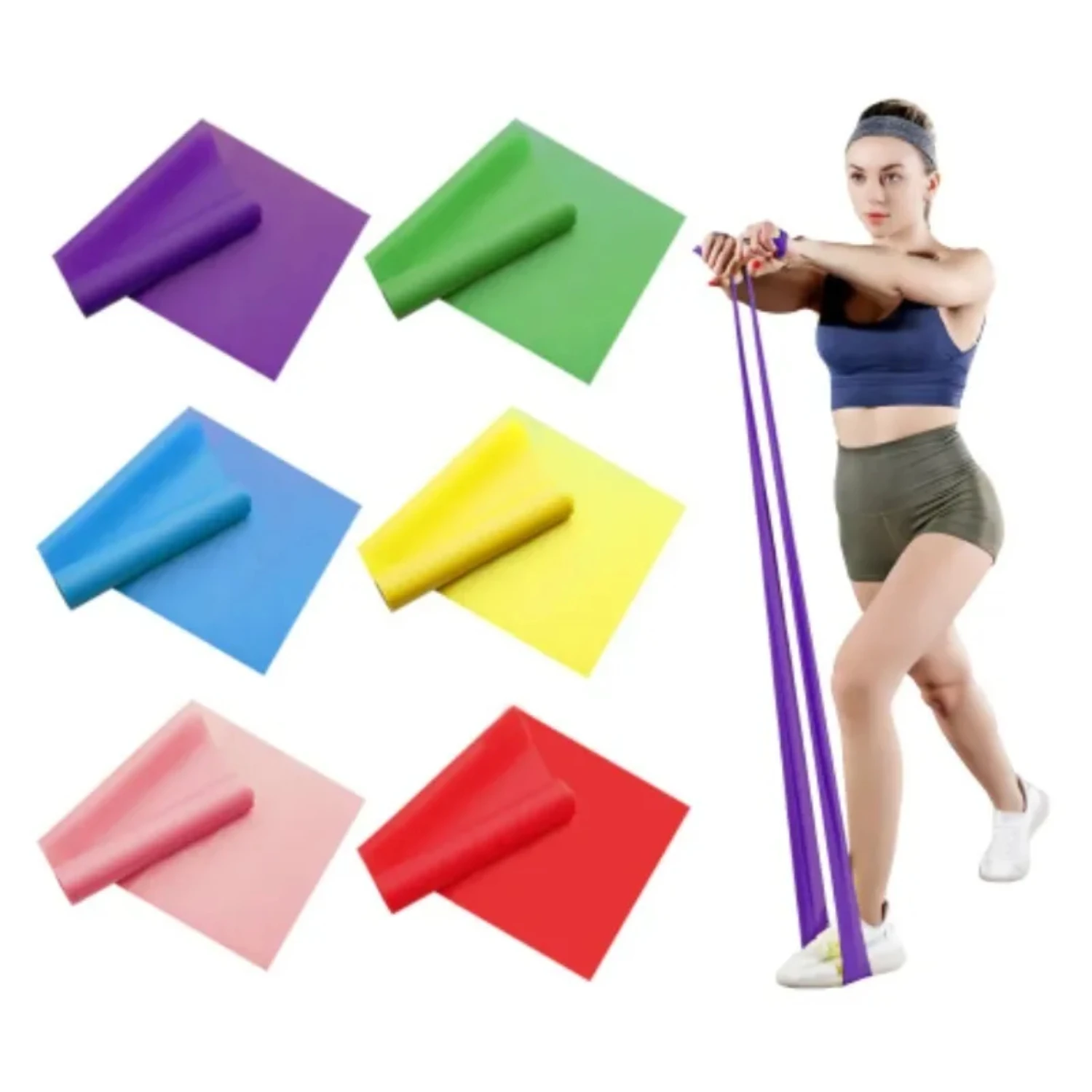 Highly Effective and Durable Elastic Resistance Band for Lower Body Yoga and Pilates-Flexible Strength Training Stretch Bands