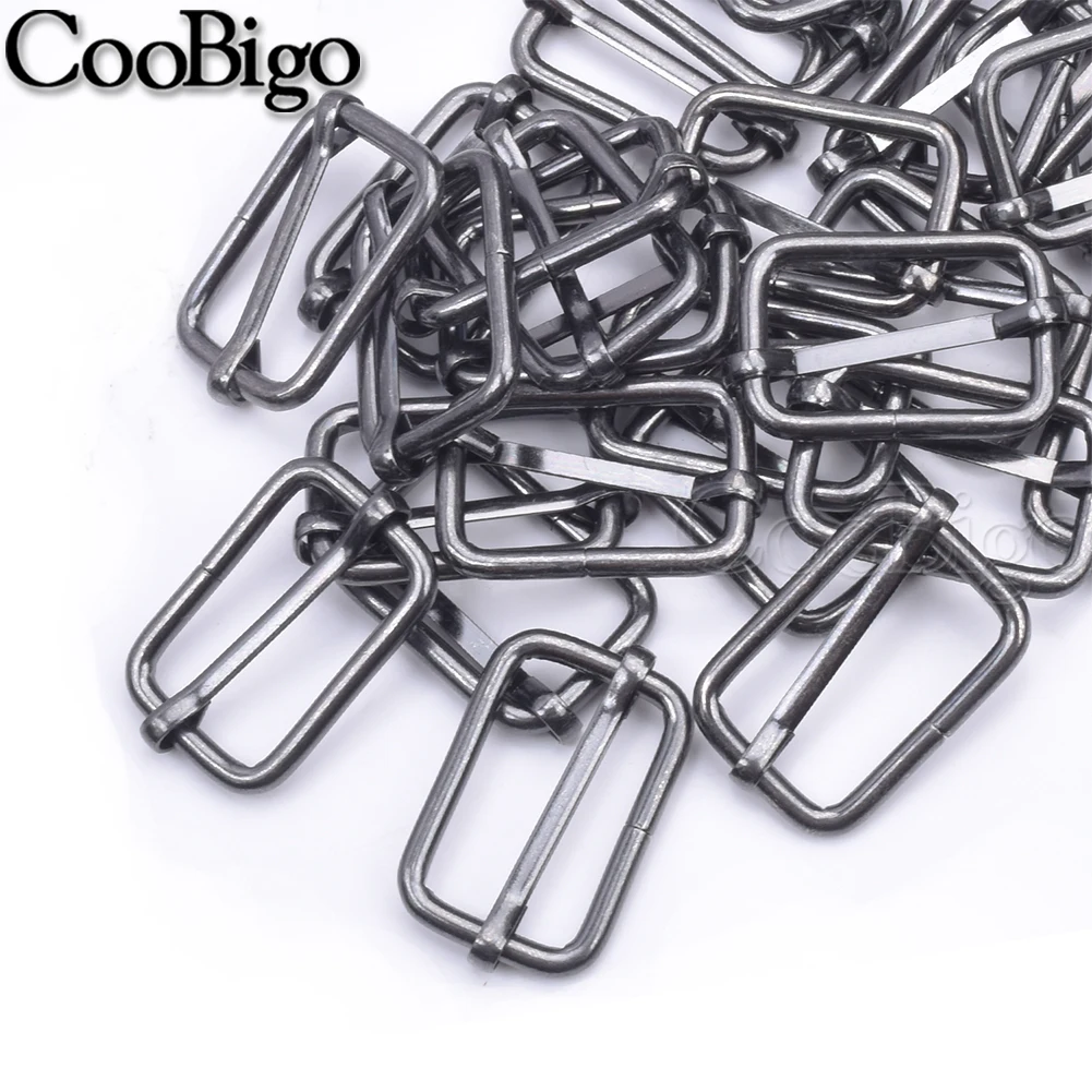 thumbnail image 1 of 10 piezas de deslizadores de metal Tri-Glides con pasador de rodillo formado con alambre, hebillas deslizantes, ajustador de correa de bolsa, accesorios de 15 mm, 20 mm, 25 mm, 32 mm, 38 mm y 50 mm, 1 of 5