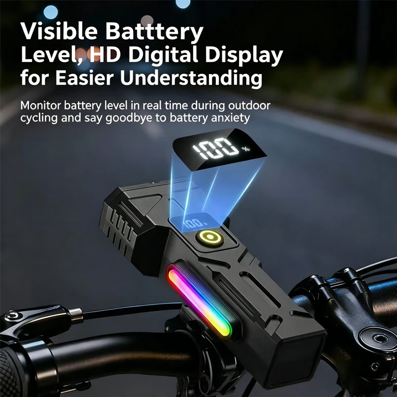 2 LED 자전거 전조등 충전식 사이클 라이트 (측면등 포함) MTB 자전거 헤드라이트 야간 라이딩 안전등