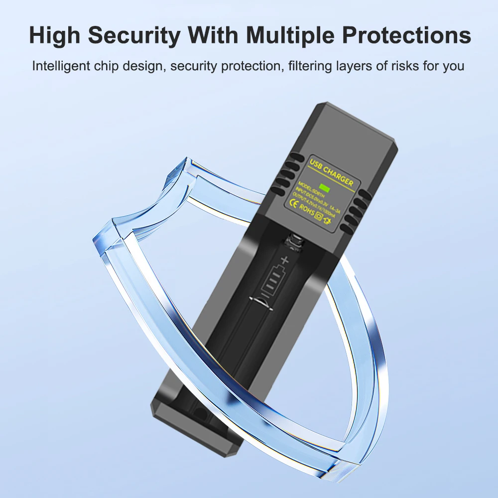 USB Smart Charger for 18650 18350 26650 Lithium Batteries