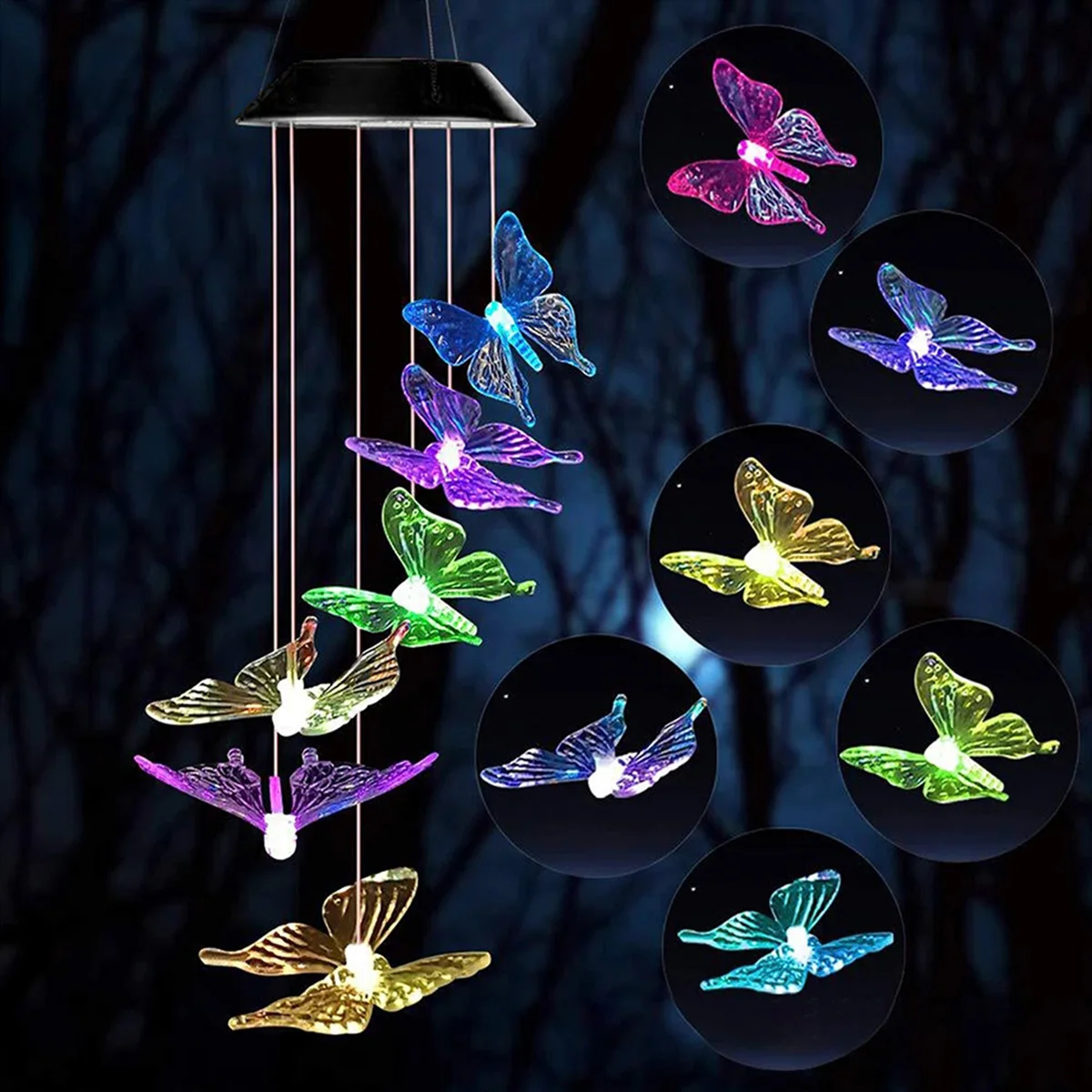 LED Solar Waterproof Butterfly Wind Charm 2