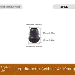 Premier TPE Non - Slip Table Leg Protectors with Felt Floor Pads, Set of 4 (3)