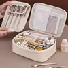 PU Large Capacity Tote Makeup Bag Portable Travel Organizer Tolietry Cosmetic Storage Bag Luxury Women Double Layer Pouch 3